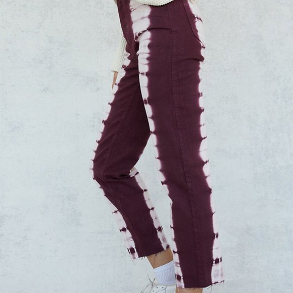 PacSun Tie Dye High Rise Straight Fit Jean, Women's Size 24 - Raspberry - Picture 4 of 16